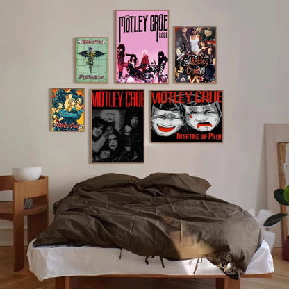 Popular Band Motley_Crues-Retro Anime Posters Sticky HD Quality Wall Art Retro Posters for Home Room Wall Decor - Tech genius & freaks