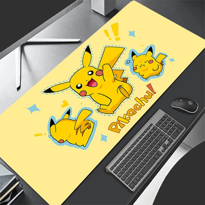 Mouse Pad Lockedge Large Gaming Accessories Computer Gamer Keyboard Pad Pokemon Pikachu Mouse Mat Desk XXL Mousepad For LOL - Tech genius & freaks