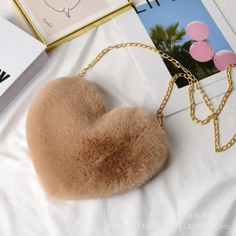 Chic Heart Faux Fur Purse - Tech genius & freaks