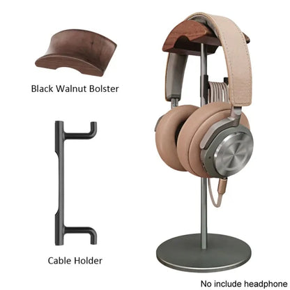 Chic Walnut & Aluminum Headphone Holder