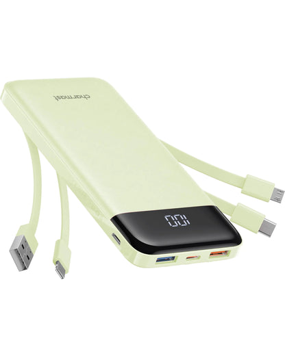 SlimPower 10K - Multi-Cable Portable Charger