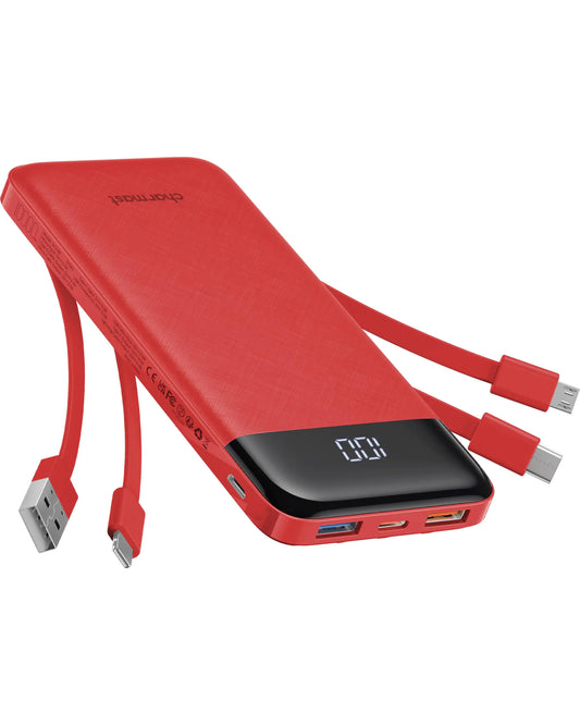 SlimPower 10K - Multi-Cable Portable Charger