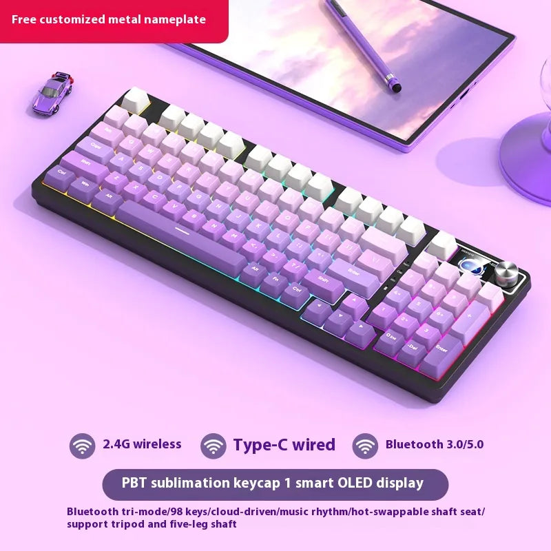 Wireless 98-Key Hybrid Mechanical Keyboard - Tech genius & freaks