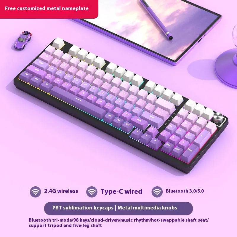 Wireless 98-Key Hybrid Mechanical Keyboard - Tech genius & freaks