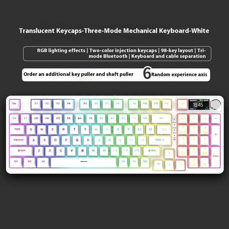 Wireless 98-Key Hybrid Mechanical Keyboard - Tech genius & freaks