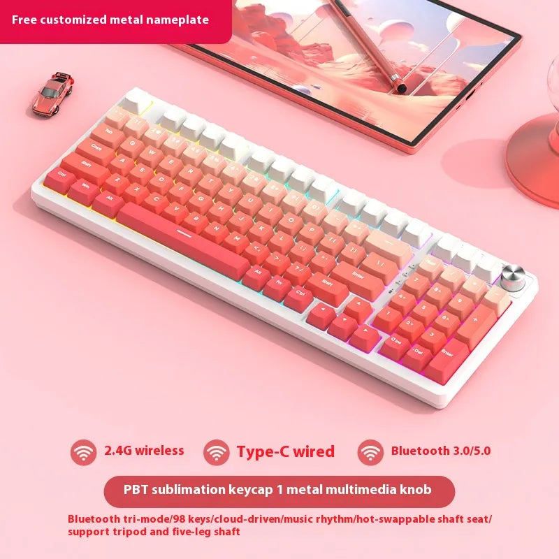 Wireless 98-Key Hybrid Mechanical Keyboard - Tech genius & freaks