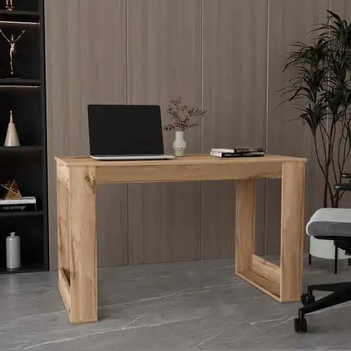 Smokey Oak Sleek Computer Desk - Tech genius & freaks