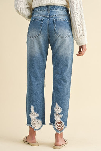 Annie Wear Vintage Distressed Cropped Jeans - Tech genius & freaks