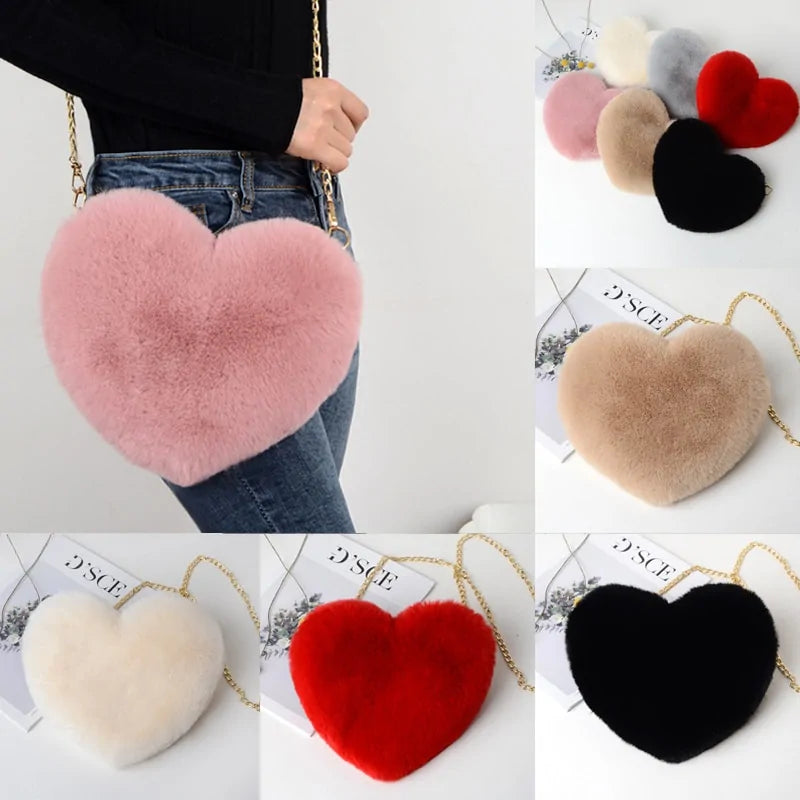 Chic Heart Faux Fur Purse - Tech genius & freaks