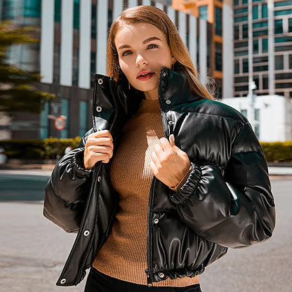 Chic Winter PU Leather Jacket - Tech genius & freaks