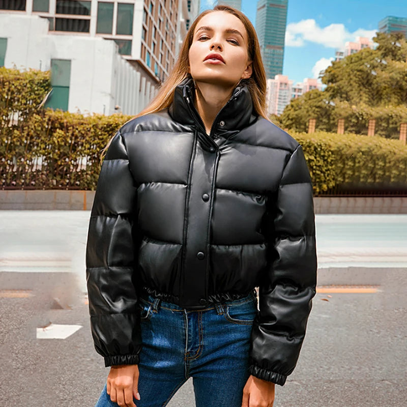 Chic Winter PU Leather Jacket - Tech genius & freaks