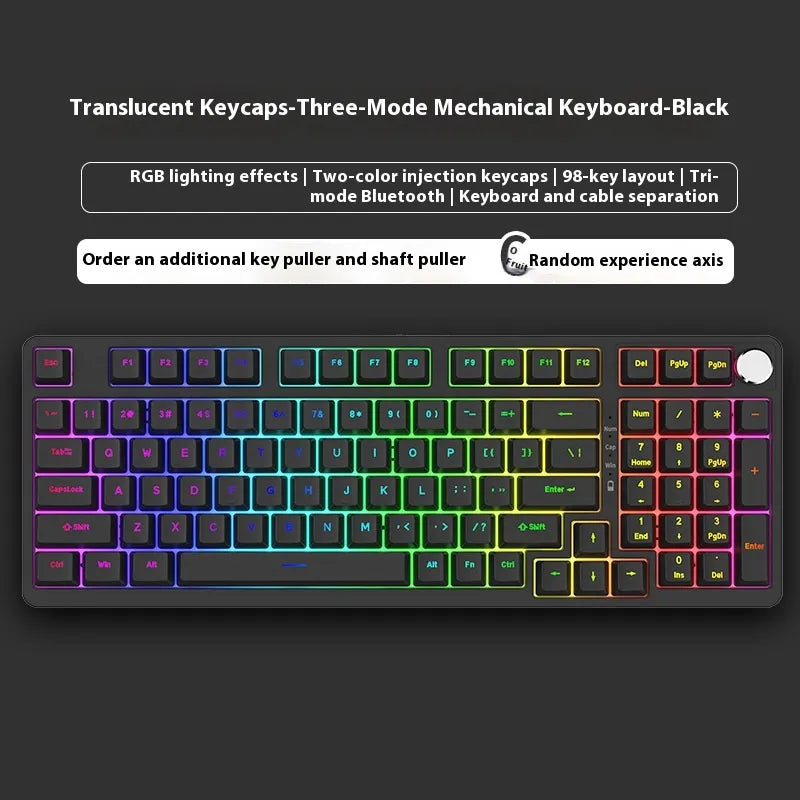 Wireless 98-Key Hybrid Mechanical Keyboard - Tech genius & freaks