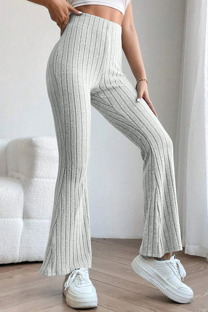 Basic Bae Ribbed High Waist Flare Pants - Tech genius & freaks