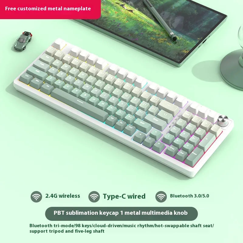 Wireless 98-Key Hybrid Mechanical Keyboard - Tech genius & freaks