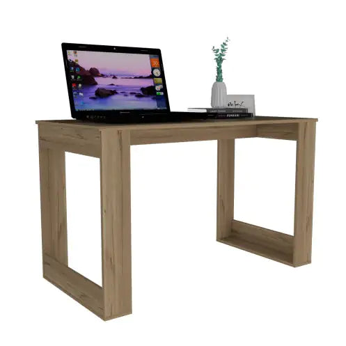 Smokey Oak Sleek Computer Desk - Tech genius & freaks