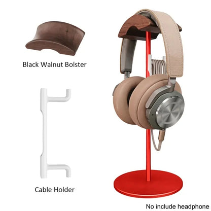 Chic Walnut & Aluminum Headphone Holder