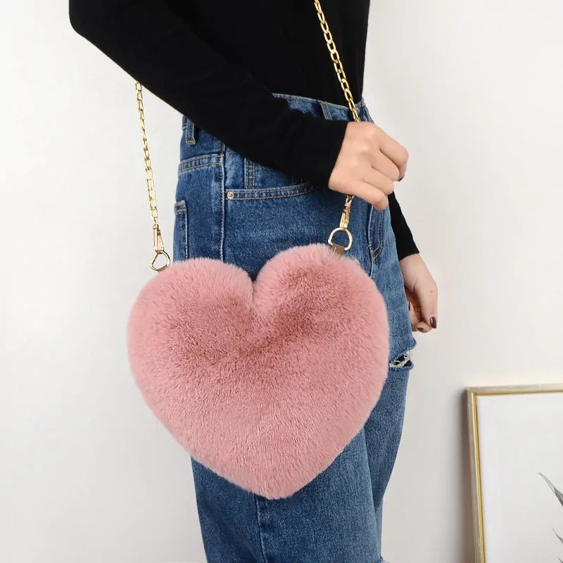 Chic Heart Faux Fur Purse - Tech genius & freaks