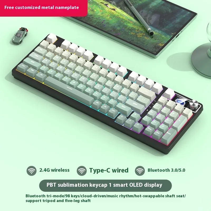 Wireless 98-Key Hybrid Mechanical Keyboard - Tech genius & freaks