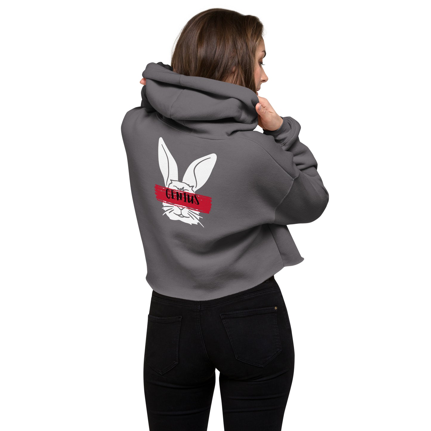 Trendy Bunny Raw Hem Hoodie - Tech genius & freaks