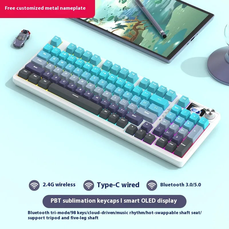 Wireless 98-Key Hybrid Mechanical Keyboard - Tech genius & freaks